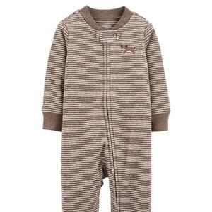 NWT Carter’s brown dog 2-way zipper pajamas 9m